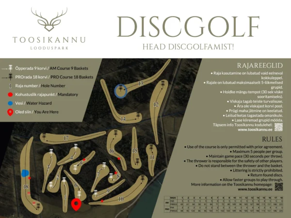 Toosikannu Looduspark discgolf, discgolfi park